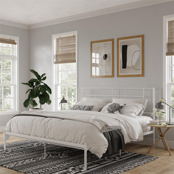 English Elm Praxis Metal Platform Bed Minimalist Steel Frame with Under Bed Storage Space B2733P444612