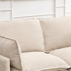 English Elm Oversized Modular U-Shaped Velvet Sofa: Luxurious 4-Seat Couch With Ottomans & Pillows W2705S00022-GIGA