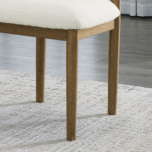 English Elm Dafne Walnut Oak Dining Chairs Set of 2 with Sherpa Padded Seat Open Back B2749P413314