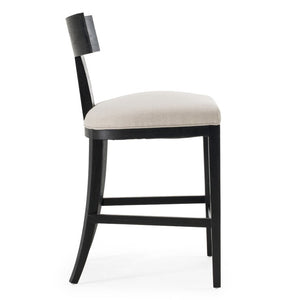 VIG Furniture Fabien Mid-Century Counter Chair In Beige Linen With Black Walnut Frame — Foam Seat, Solid Rubberwood VGRH-RHS-CZHT01-BLK