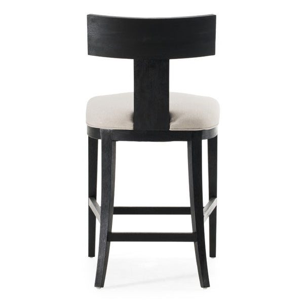 VIG Furniture Fabien Mid-Century Counter Chair In Beige Linen With Black Walnut Frame — Foam Seat, Solid Rubberwood VGRH-RHS-CZHT01-BLK