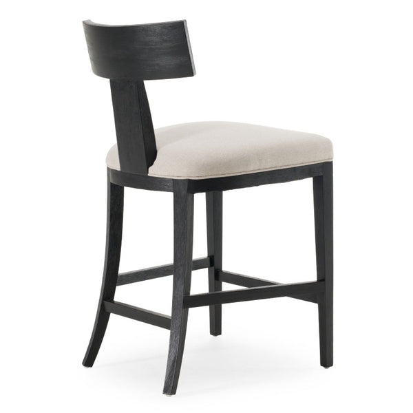 VIG Furniture Fabien Mid-Century Counter Chair In Beige Linen With Black Walnut Frame — Foam Seat, Solid Rubberwood VGRH-RHS-CZHT01-BLK