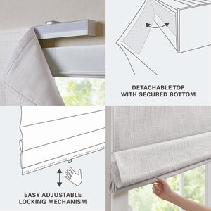 English Elm 1 Roman Shade 35x64" Total Blackout Cordless Polyester Roman Shade with Weighted Hem and Hardware White 6.29 L x 9.25 W x 8.07 H B035P319843