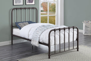 English Elm Metal Bed Bethany Queen Platform with Curved Headboard and Timeless Accent Joints for Stylish Rooms Bronze 47.25 L x 41.75 W x 4 H B011P265593