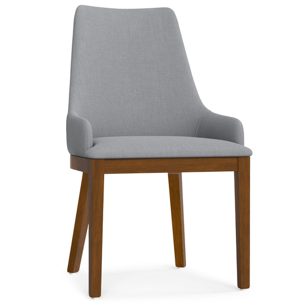 English Elm Stephanie Upholstered Dining Chair Set of 2 with Ergonomic Backrest, Solid Wood Legs, Compact Design Grey B136P266915