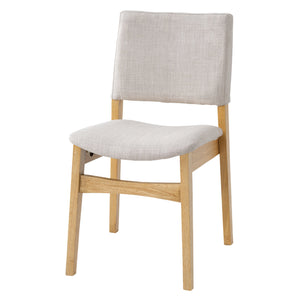 English Elm Upholstered Stackable Dining Chairs Linen Fabric Rubberwood Frame Rustic Set of 2 Natural N752P327192N