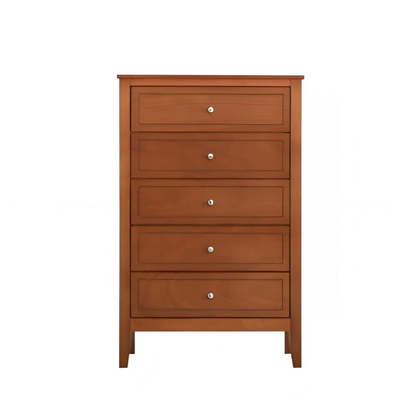 English Elm Daniel Assembled 5-Drawer Chest with English Dovetail Drawers, Metal Hardware & Solid Wood Frame Oak 51 L x 34 W x 18 H B078P400745