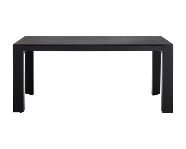 Sunpan Merano Dining Table - Modern Design with Sleek Lines and Durable Powder Coated Aluminum Frame Black