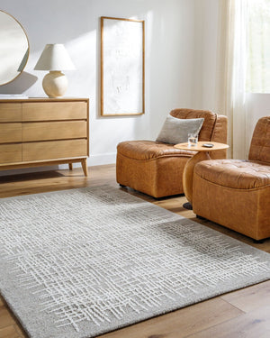 Livabliss Falcao Hand Tufted Wool Accent Rug Plush Artisan Texture for Entryways and Bedside Taupe, Ivory 8' x 10' FAC2300-810