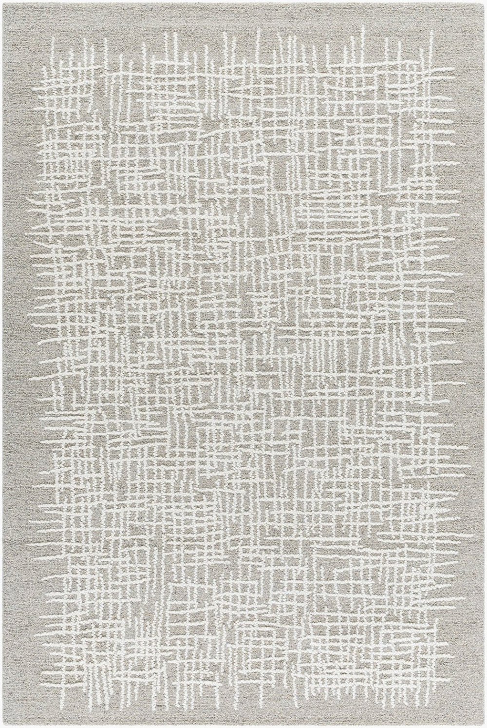 Livabliss Falcao Hand Tufted Wool Accent Rug Plush Artisan Texture for Entryways and Bedside Taupe, Ivory 8' x 10' FAC2300-810