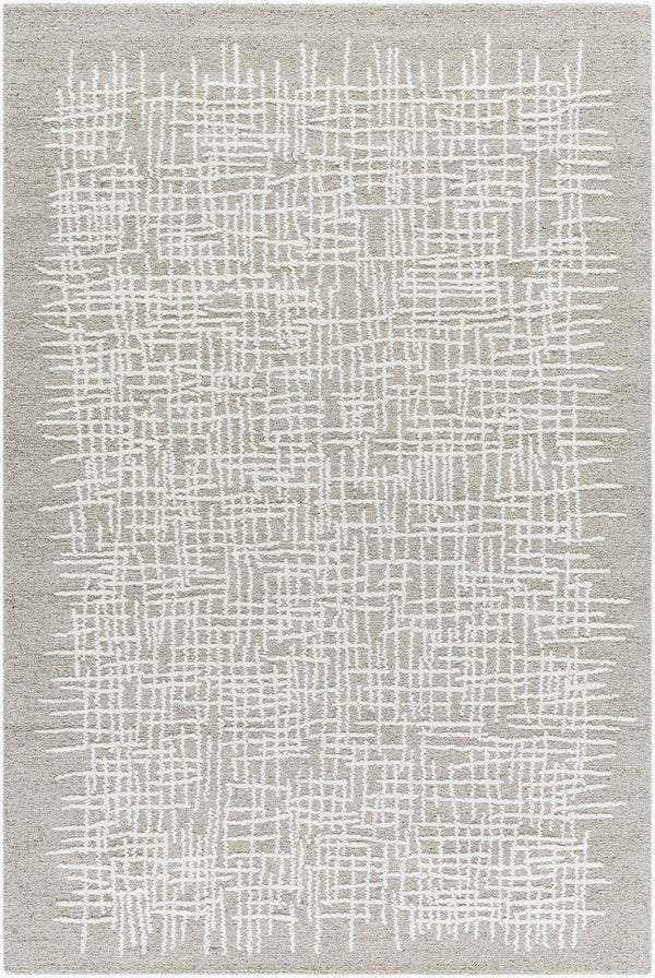 Livabliss Falcao Hand Tufted Wool Accent Rug Plush Artisan Texture for Entryways and Bedside Taupe, Ivory 8' x 10' FAC2300-810