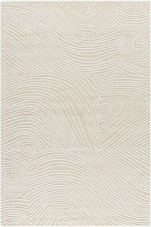 Livabliss Falcao Hand Tufted Wool Accent Rug Plush Medium Pile Entryway Bedside Indoor Ivory, Sand 5' x 7'6" FAC2301-576
