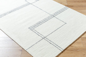 Livabliss Falcao Hand Tufted Wool Area Rug Artisan Crafted in India for Entryways and Bedrooms Ivory, Charcoal 5' x 7'6" FAC2302-576