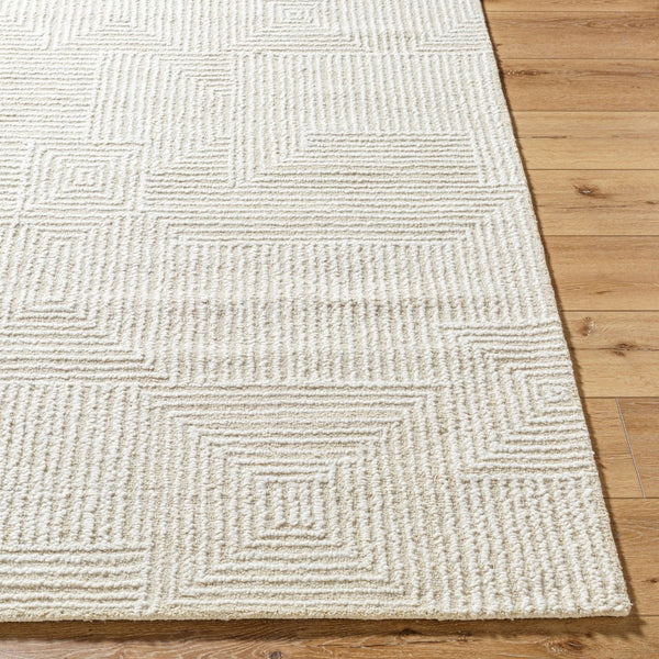 Livabliss Falcao Handmade Wool Tufted Accent Rug for Entryway Bedroom or Bath Medium Pile Ivory, Cream 2' x 3' FAC2304-23