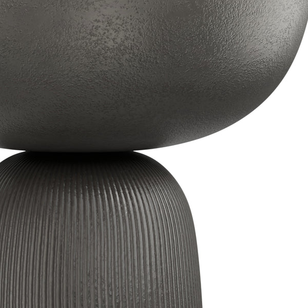 English Elm Hughes Cast Aluminum Side Table - Hand-Finished Black Nickel Tulip Design, Versatile 23.6" Height B136P239034