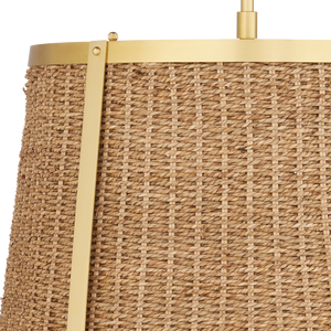 Deauville Pendant Light - Exquisite Handmade Seagrass & Brass Fixture for Elegant Home Décor