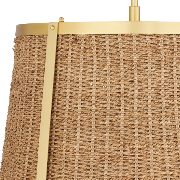 Deauville Pendant Light - Exquisite Handmade Seagrass & Brass Fixture for Elegant Home Décor