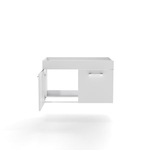 English Elm 32-inch Glossy White Wall Mounted Vanity Cabinet with Soft Close Double Door Storage W3151P353908