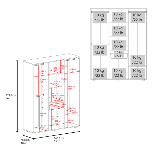 English Elm Armoire, Spacious Engineered Wood Wardrobe with Two Drawers, Hanging Rod and Hidden Storage Appeal Natural Wood 74.41 L x 23.23 W x 3.94 H B097S00195