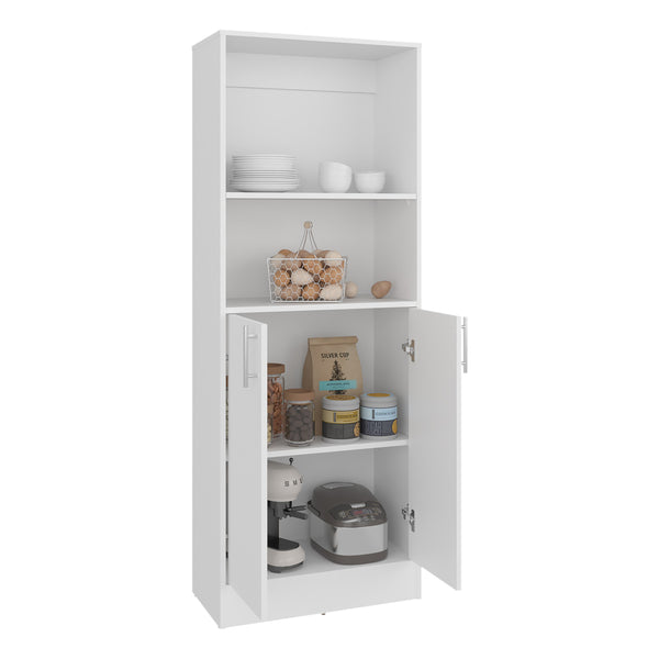 English Elm Insite Slim Pantry Cabinet with Open Shelves and Closed Storage for Modern Kitchens B128P485381