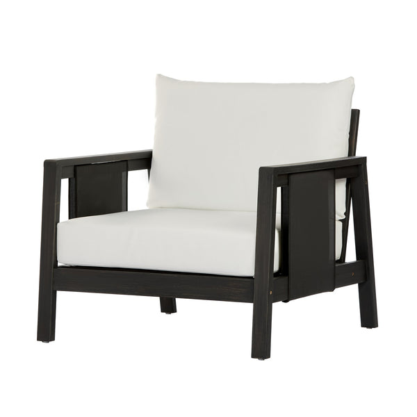 English Elm Outdoor Acacia Wood Club Chair Uv Resistant Textilene Weave Lounge Seat for Patio Deck Dark Grey,White+Black N768P368823D_2