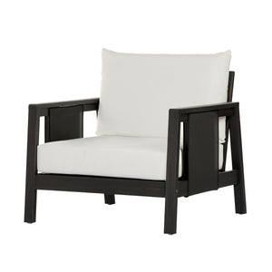 English Elm Outdoor Acacia Wood Club Chair Uv Resistant Textilene Weave Lounge Seat for Patio Deck Dark Grey,White+Black N768P368823D
