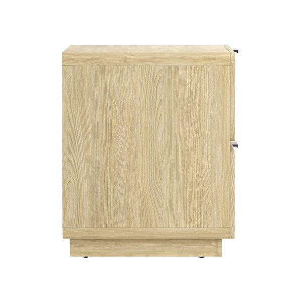 English Elm Chrystie 26" Nightstand with Two Full-Extension Drawers, Warm Wood Grain, Sleek Metal Pulls, Modern Profile Natural B365P398191