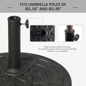 English Elm Round Resin Umbrella Base with Bronze Finish Ornate Pattern for Patio Stability T3971P383451