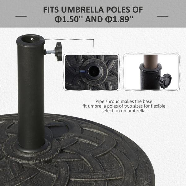 English Elm Round Resin Umbrella Base with Bronze Finish Ornate Pattern for Patio Stability T3971P383451