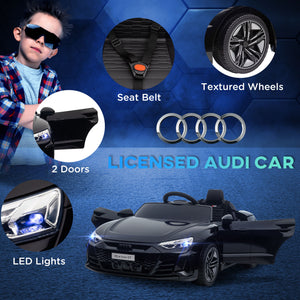 English Elm Aosom Licensed Audi 12v Electric Ride on Toy Car with Remote Suspension and Lights Black W2225P229675