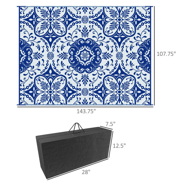 English Elm Portable Reversible Polypropylene Outdoor Rug Waterproof Floral Mat for Patio Camping T3971P421417