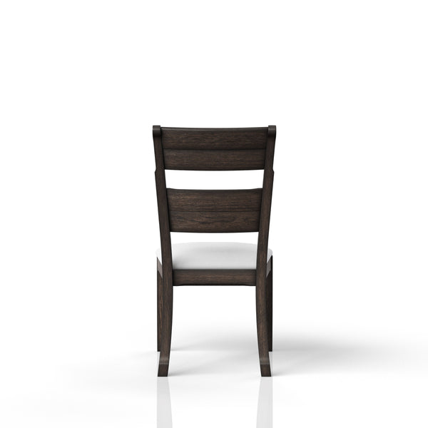 English Elm Chocolate Classic Ladderback Side Chair with Upholstered Polyester Seat, Solid Wood Frame Finishable B2699P208299