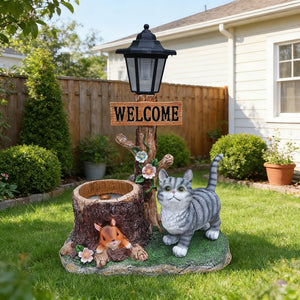 English Elm Schnauzer Solar Led Resin Planter Statue Outdoor Garden Accent for Patio Decor W5398P464238