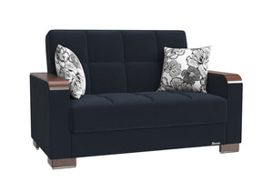 English Elm Primenest Zenaero X Stylish Convertible Loveseat With Storage, Dark Blue Chenille For Space-Saving Comfort B030P281773-GIGA