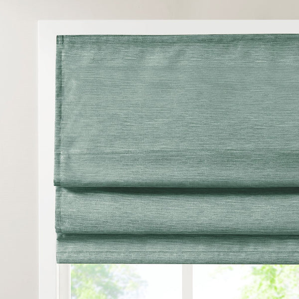English Elm Printed Faux Silk Room Darkening Cordless Roman Shade | OEKO-TEX, Thermal Foam Backing, Easy Care B035129684