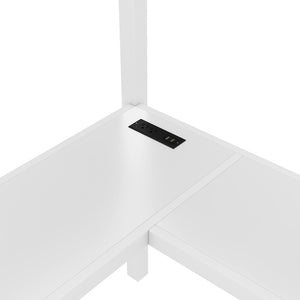 English Elm Twin Xl Loft Bed With L-Shaped Desk, Wardrobe & Usb Ports - Modern Space-Saving Design For All Ages W1580S00134-GIGA