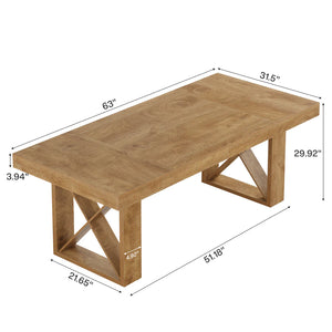 English Elm Executive Home Office Desk with Warm Wood Grain Finish and Spacious 63 Inch Worksurface T3971P460518
