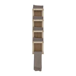 English Elm Natural Oak Slim 5-Tier Wall Towel Rack with Shelf — Space-Saving Vertical Organizer for Small Baths B062P389909