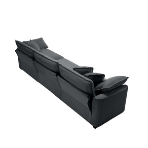 English Elm Mid-Century Modern 2-Piece Sectional Set In Grey Corduroy With Memory Foam For Ultimate Comfort W714S00836