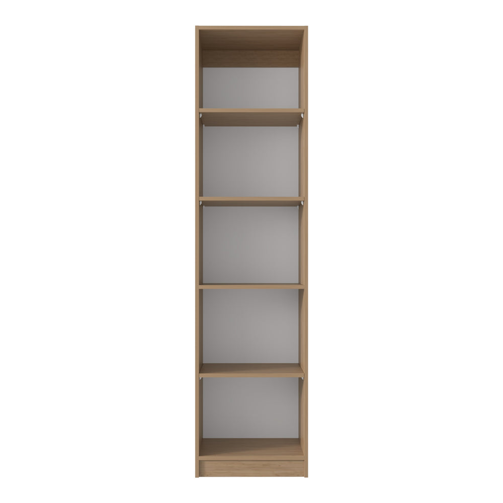 English Elm XS Compact Bookcase Narrow 5-Shelf Natural Wood Engineered Shelf Unit for Small Spaces, Durable Assembly-Friendly B097P296882