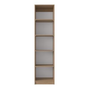 English Elm XS Compact Bookcase Narrow 5-Shelf Natural Wood Engineered Shelf Unit for Small Spaces, Durable Assembly-Friendly B097P296882