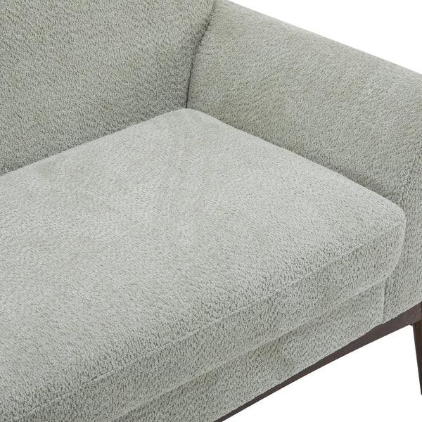 English Elm Christopher Knight Home® - Boucle Mid-Century Flared Arms Loveseat with Elm Legs — Plush Bouclé Upholstery, Cozy Modern Accent (57.5") Light Green,Walnut N771P294675L