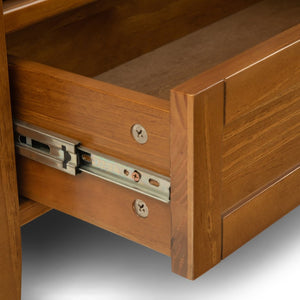 English Elm Warm Console Sofa Table - Handcrafted Solid Wood With Light Golden Brown Finish & Ample Storage B136P159569-GIGA