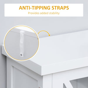 English Elm Homcom Modern Buffet Cabinet With 3 Glass Doors, Adjustable Shelves, Stylish Arc Design, White W2225P217377