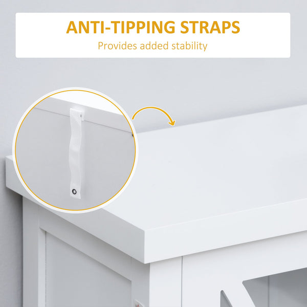 English Elm Homcom Modern Buffet Cabinet With 3 Glass Doors, Adjustable Shelves, Stylish Arc Design, White W2225P217377