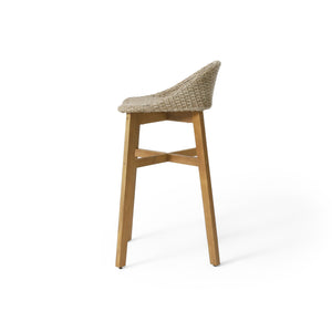 English Elm Christopher Knight Home® - CALERA Beeson 30" Barstool Set of 2 — Acacia Wood Legs, Water-Resistant Wicker Seats, 300 lb Capacity 73532.00MLBRN