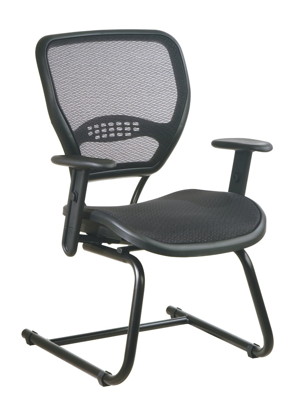 OSP Home Furnishings Airgrid® Breathable Mesh Visitor Chair with Lumbar Support and Adjustable Arms for Offices 5565