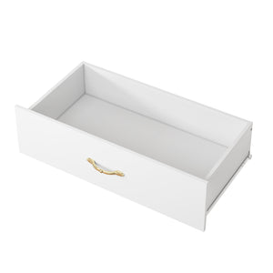 English Elm Sideboard Buffet Cabinet White Finish 4 Door 1 Drawer Modern Kitchen Dining Storage W409S00019