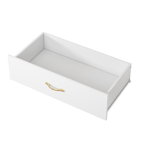 English Elm Sideboard Buffet Cabinet White Finish 4 Door 1 Drawer Modern Kitchen Dining Storage W409S00019