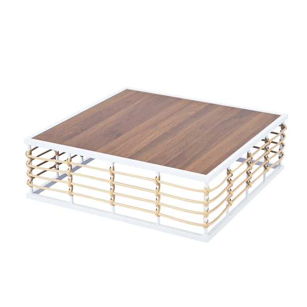 English Elm TOPMAX Modern Minimalist 7-Piece Metal Patio Sectional Sofa Set with All-Weather Rattan, Cushions and Coffee Table for Versatile Indoor Outdoor Entertaining White SP100026AAK